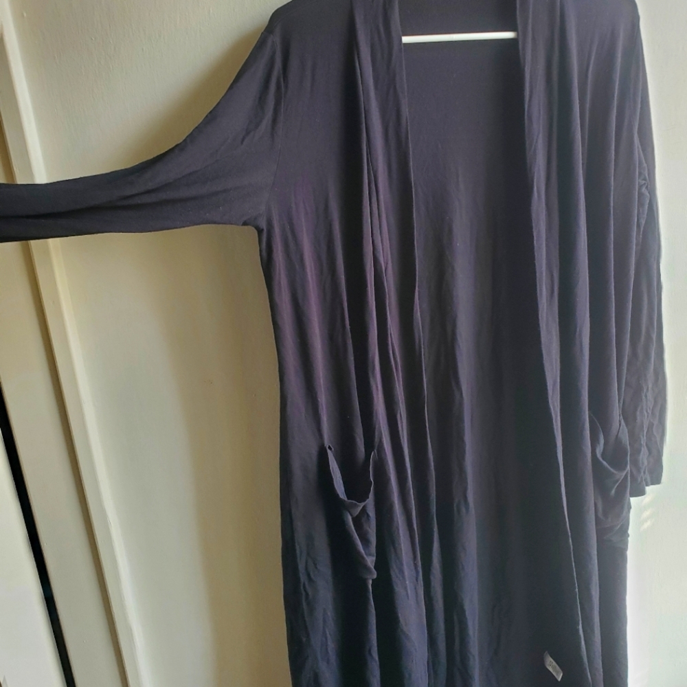 Long black shawl with sleeves